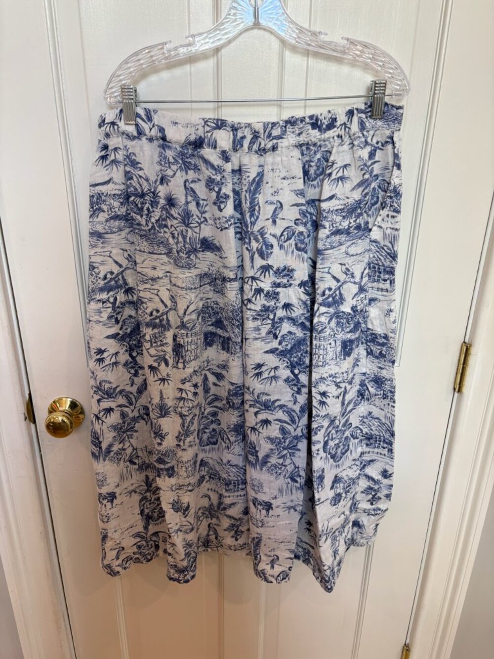 Joie, Blue/White Tropical Toile Flowy Skirt, Size XL - Picture 2 of 3